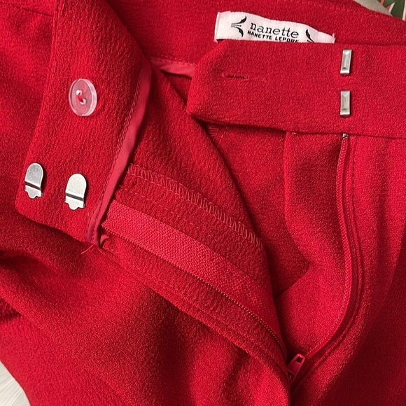 Nanette Lepore Red Crepe Wide Leg Pant - Picture 7 of 7